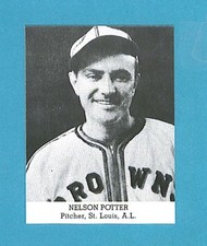 1947 Tip Top Bread Reprint Single - Nelson Potter (St. Louis Browns)