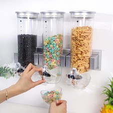 Wall Mounted Rotate Cereal Dispenser Rise Storage Box Kitchen Dry Food Container
