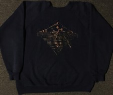 Vtg 80s Horses Faded Distress Sweatshirt M L USA Cowboy Grunge Biker Animal 90s