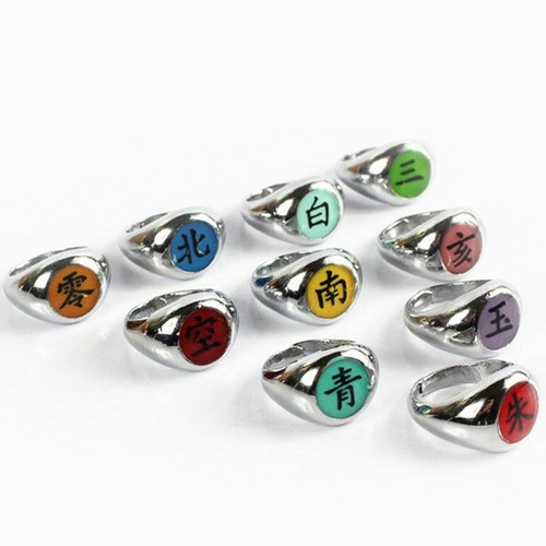 Juego de Anillos Naruto 10 Itachi Deidara Konan Pain Anime | eBay