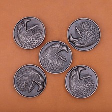 10PCS 30MM Antique Silver Western Eagle Cowboy Leathercraft Conchos Rivet Back