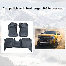 for Ford Ranger 2023-2025 Dirt Catcher Floor Mats Deep Tray Rubber Heavy Duty