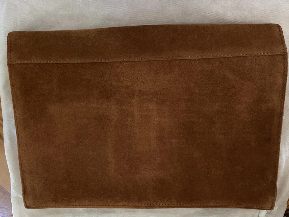 NEW Flume Brown Suede Laptop Bag Clutch Pouch - Image 4 of 4