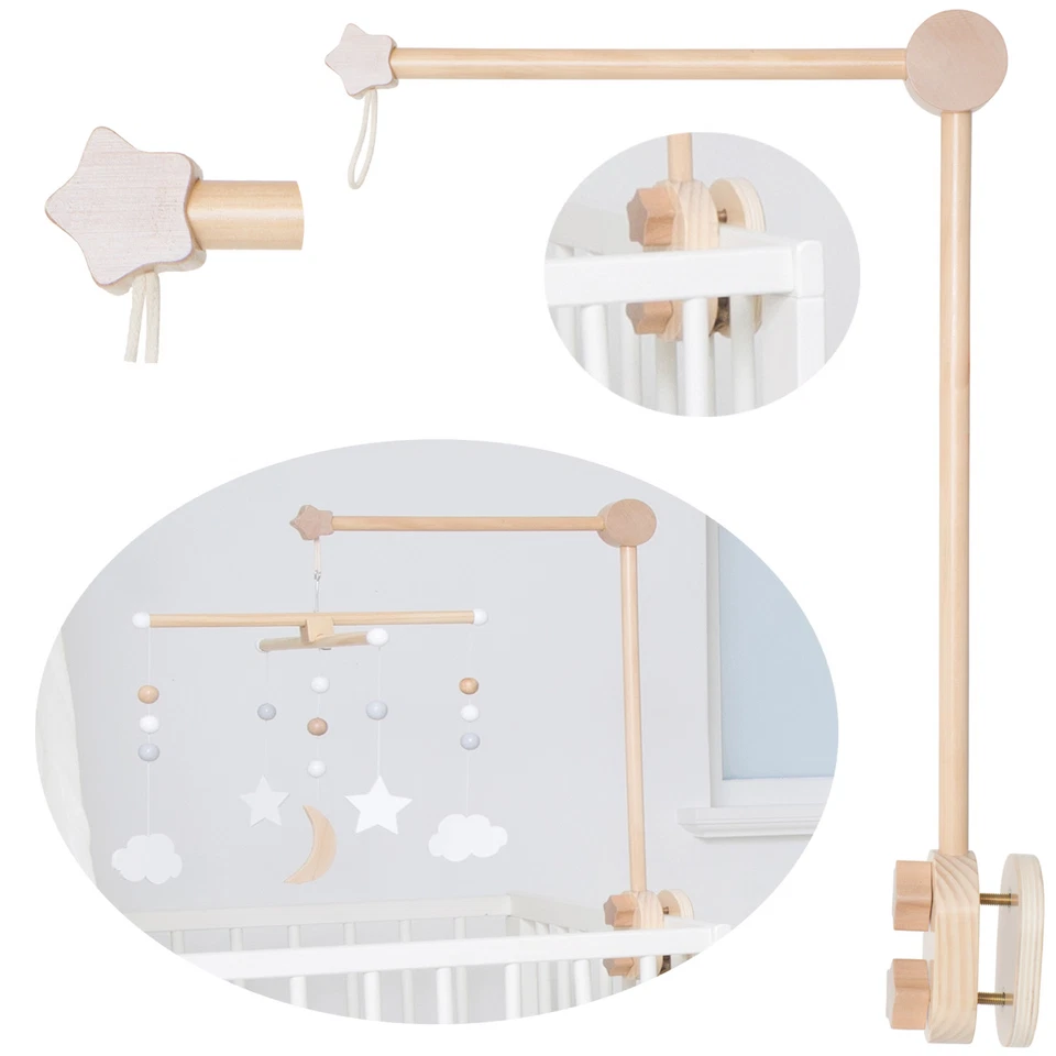 LS-LEBENSTIL JaBaDaBaDo Holz Mobilearm Braun Mobile Halter Halterung Stange Arm Befestigung