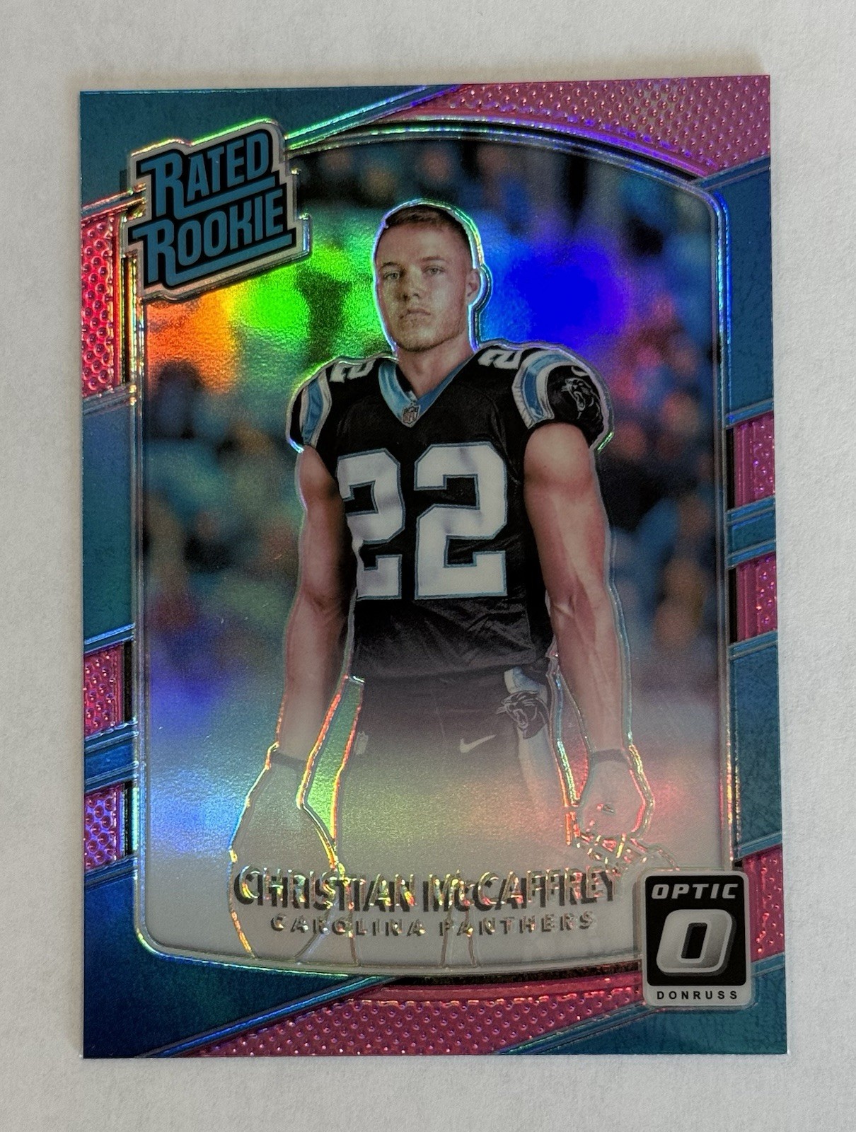 2017 Donruss Optic Rated Rookie RC Christian McCaffrey #168 Pink Refractor