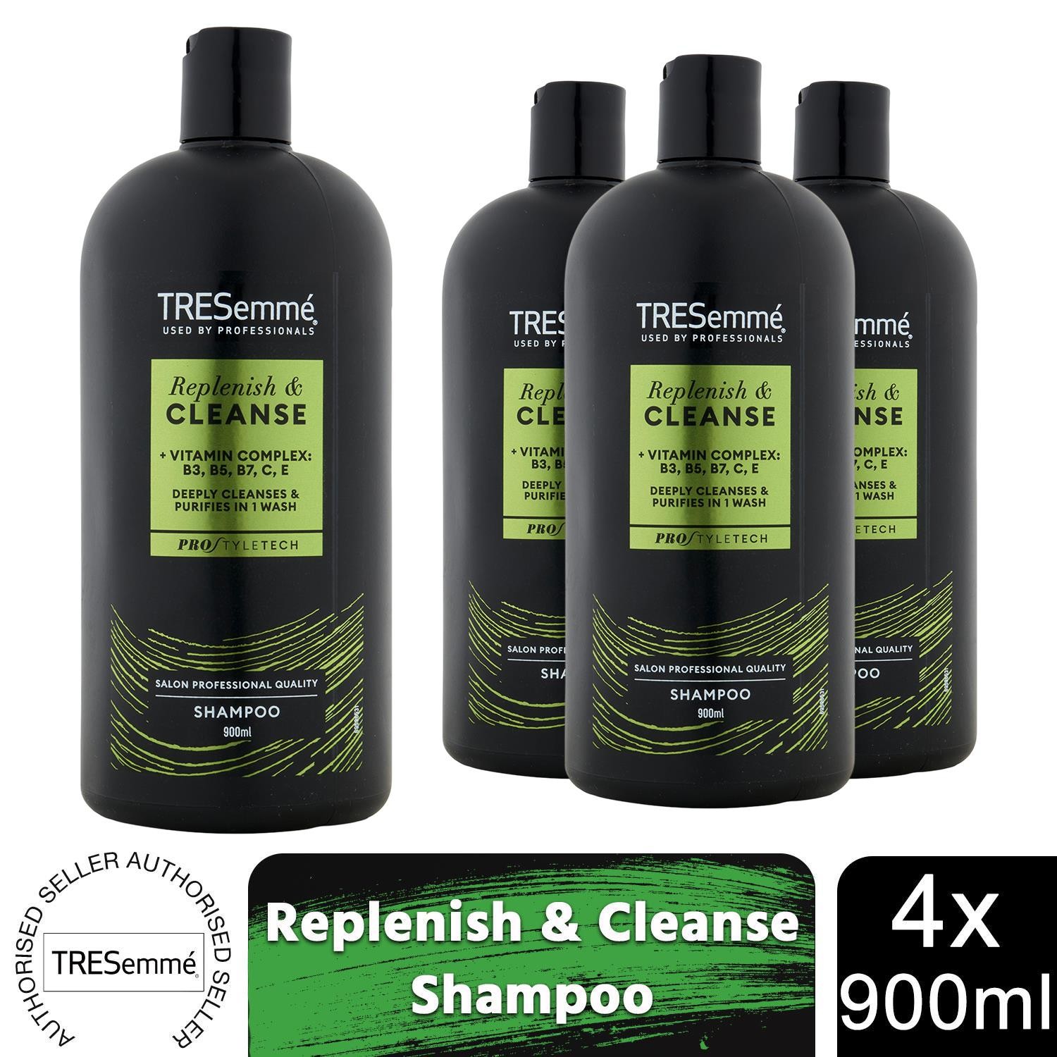 TRESemme Cleanse & Replenish Remoisturising Shampoo - Pack of 4, 900ml