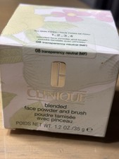 Clinique 08 Transparency Neutral MF Blended Face Powder And Brush New