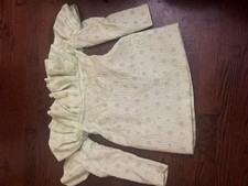 Women’s Ivory Floral Jacquard Off Shoulder Ruffle Long Sleeve Mini Dress
