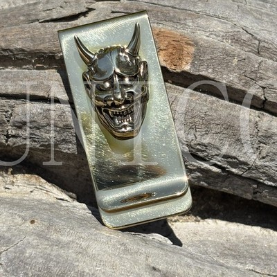 Custom Made Steel Evil Ghost Skull Steel Dollar Money Clip Wallet Credit Card