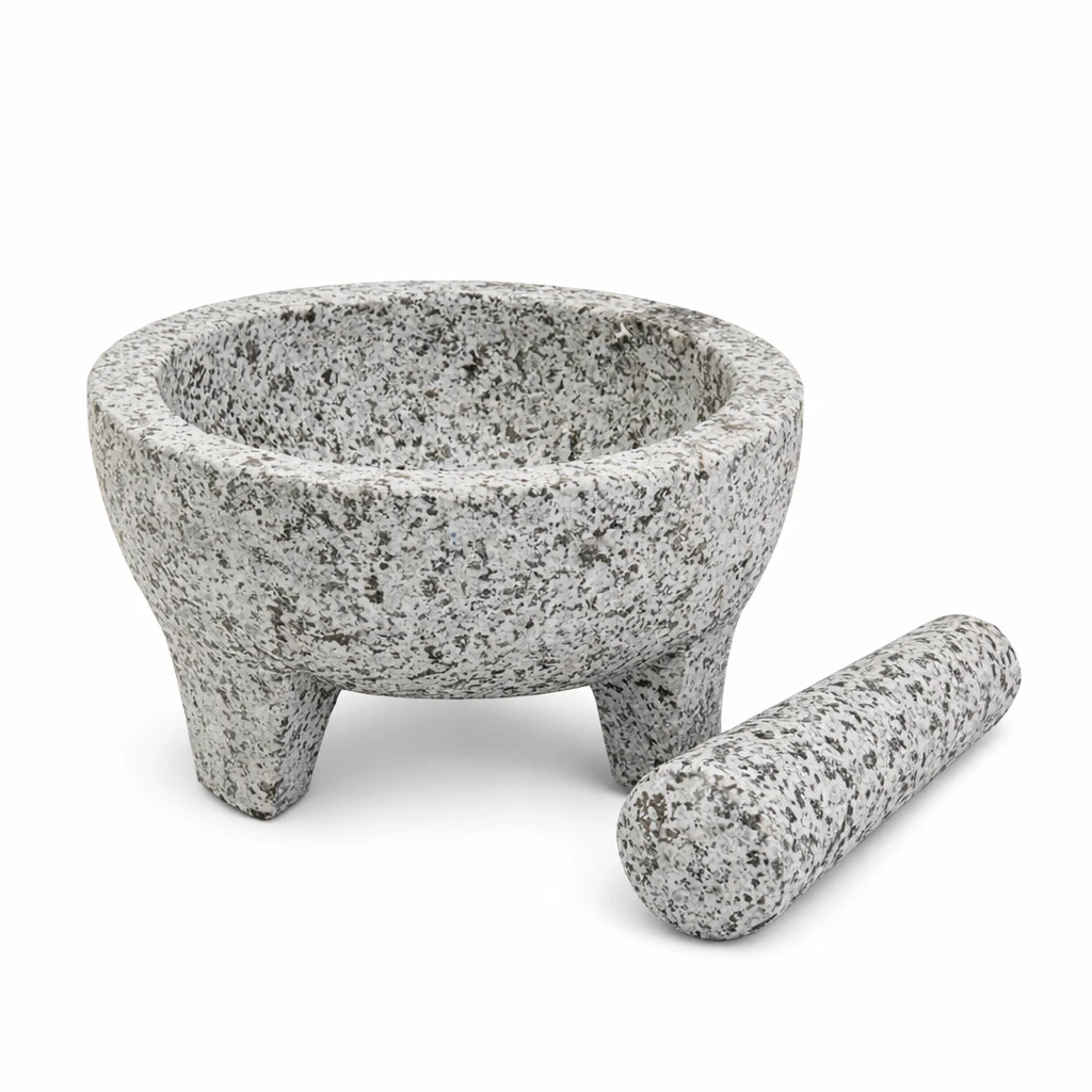 8" Granite Molcajete Mortar and Pestle Mexican Style Stone Salsa Guacamole