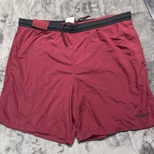 Vintage Speedo Swim Trunks Mens L  Maroon Lined Embroidered Spellout Shorts