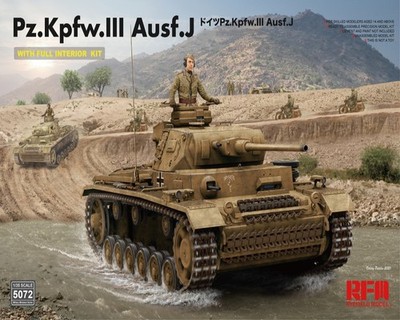 Ryefield RM5072 1/35 PZ.Kpfw.lll Ausf.J WITH FULL INTERIOR KIT Plastic modelkit