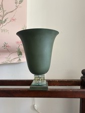 A French Art Deco Green Tole Uplighter Table Lamp C1930s, 31cm