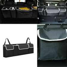 Car Trunk Foldable OxFord Organizer Accessories Back Storage Seat 4 Pocket Black