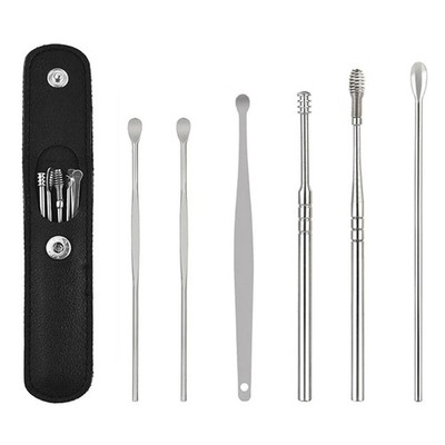 6 Stück Ohr Pick Reinigungsset Spirale Werkzeug Löffel Ohrenschmalz Entferner Reiniger Kürette Kit