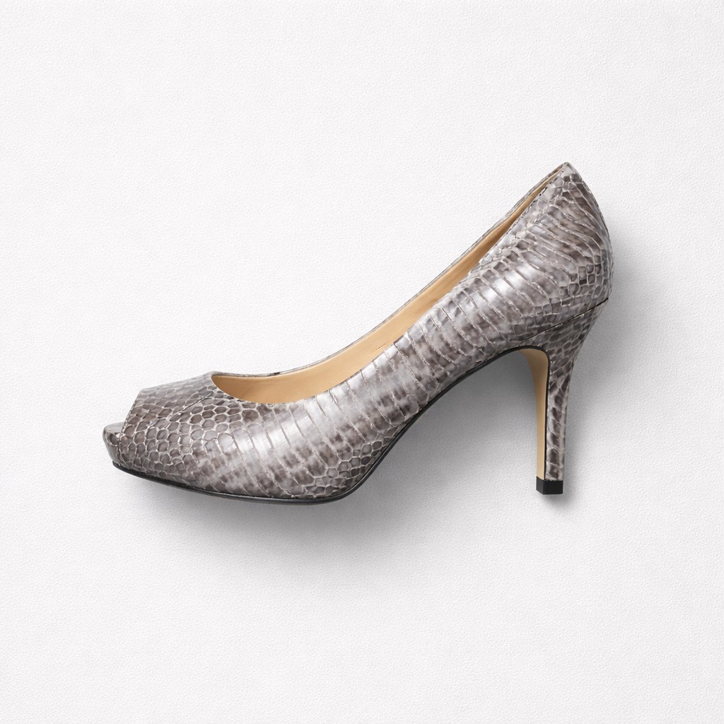Vince Camuto VC-Kiley Open Toe Heel Pump Multi Grey Glazed Snake - Size 9M NIB