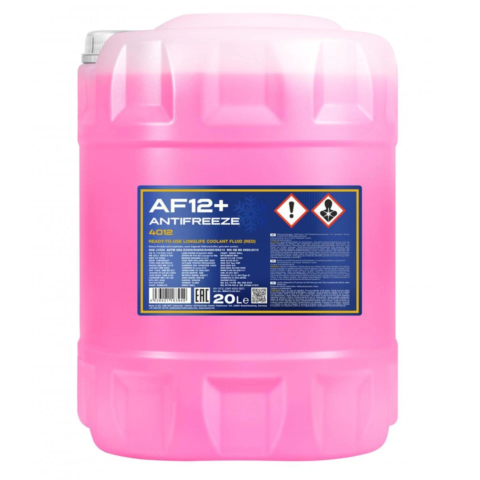 Mannol Antifreeze Kühlerfrostschutz 20L Rot G12+ AF12+ bis - 40°C für AUDI VW - Bild 2 von 4