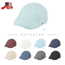 Classic Men's Duckbill Linen Gatsby Newsboy Ivy Hat Spring Summer Goft