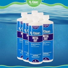 Rx Clear Swimming Pool & Spa Metal Out Chemical 1 Quart Bottle - 6 Pack