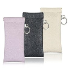 Portable Soft Glasses Case with Belt Clip 3 Pcs Squeeze Top Eyeglass Pouch