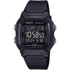 Casio Men's Watch Dual Time Black Digital Dial Resin Strap W-800H-1BVCF