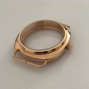 Authentic 45MM Solid Rose Gold Plated Watch Case for ETA6498, ST3600,