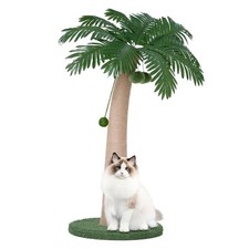43 Inches Tall Cat Scratching Post for Large Cat, Coconut Tree Shaped Sisal S...