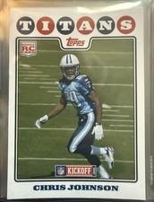 2008 Topps Kickoff Chris Johnson Rookie #183 Tennessee Titans NFL Football Card. rookie card picture