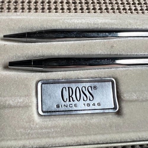 Cross Chrom Kugelschreiber & Bleistift Set Modell 3501 Made in USA Vintage mit Etui - Bild 9 von 9