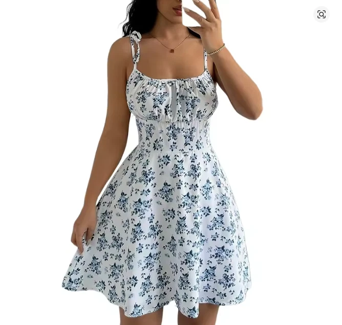 Women’s Floral Spaghetti Strap Summer Mini Dress Sundress
Opens in a new window or tab