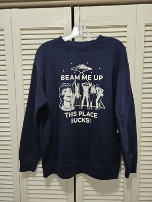 Netflix Stranger Things Women's Unisex Beam Me Up'' Graphic Crewneck Small NWT