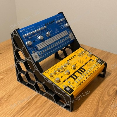 2-Fach Stand für Behringer TD-3, RD-6, RD-78 Synthesizer, Drum Maschine