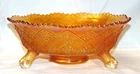 Vintage Fenton Marigold Carnival Glass Fentonia Claw Footed Master Berry Bowl