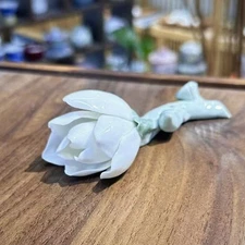 Handmade Ceramic Magnolia Lily Incense Holder Tea Pet Brush Rest Tea Room Decor