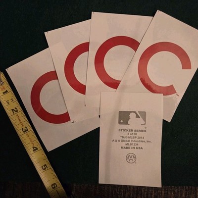 5 Pack Chicago Cubs Stickers MLB 2014 New In Bag And Protective Sleeve Team Logo