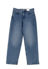Per Una Women's Girlfriend Jeans Medium Indigo Pockets Mid Rise Cotton Blend New