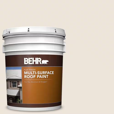 5 Gal. #MS-32 Glacier White Flat Multi-Surface Exterior Roof Paint