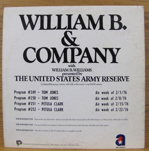 Vinyl: Army Reserve promo LP - William B. & Company February 1976 - Jones, Clark - Picture 3 of 3