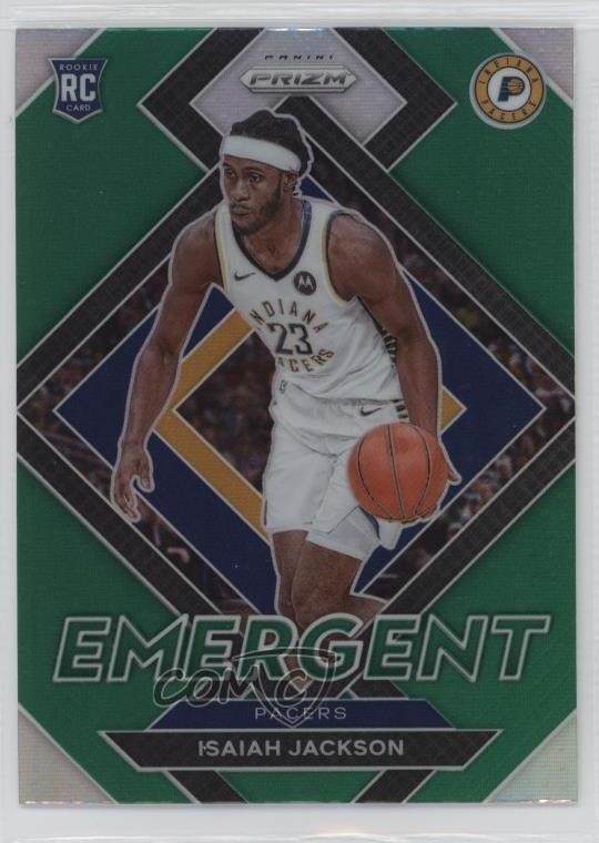 2021-22 Panini Prizm Emergent Green Prizm Isaiah Jackson #2 Rookie RC 0v2a