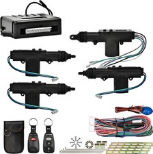 12V Universal Car Power Door Lock Kit 4 Actuators Keyless Entry 2 Remotes