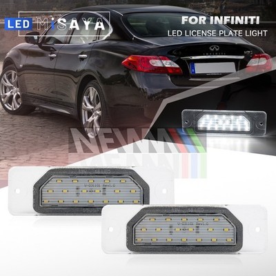 2x LED White License Plate Light for Infiniti FX35 FX45 Q45 I30 I35 M35h M37 M56
