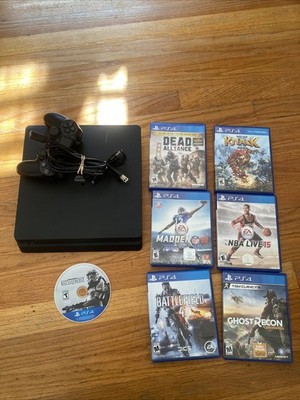 Sony PlayStation 4 PS4 Slim Low Firmware 10.5 w/ Wires & Controller Games 500gb