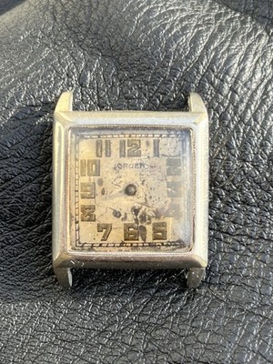 Gruen Vintage Art Deco Wristwatch, Engraved Silver Tone Case For Repair