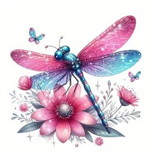 Dragonfly  Floral PVC Vinyl Car Decals Stickers Waterproof Self-Adhesive