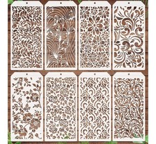 8Pcs Flowers Decorative Stencils Floral Layering Stencil Template for Painting