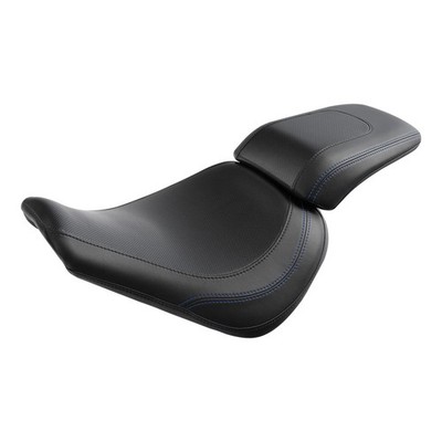 Motorcycle Two-Piece Driver Passenger Seat For Fat Boy 2018+ Black Blue