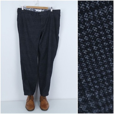 Mens Trousers 37 Waist 28.5 Leg BRAX Dress Suit Office Check Grey Pants Slacks