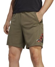 Adidas Men's Camo Logo Training Shorts, Olive Green, 7" Inseam, Size Small