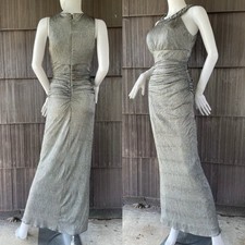 R&M Richards Metallic Silver Jeweled Collar Bodycon Formal Evening Party Dress 6
