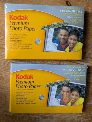 2 Kodak Premium Bilderpapier Ultra Glossy 10x15cm 75 Blatt Nagelneu & Gebraucht